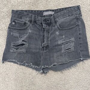 Just USA Charcoal Distressed Denim Shorts